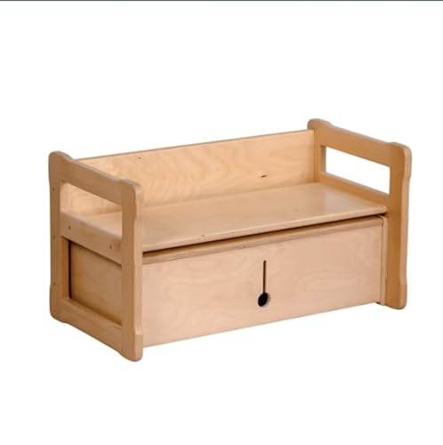 WOODJOY Multifunktionale Montessori-Möbel - Kinder Aufbewahrungsbank und Bücherregal Bank, Doppel-Box-Set - FSC-zertifiziertes Buchenholz - Ideal für Kinderzimmer von WOODJOY