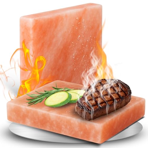 Grill Salzstein 2er Set XL aus reinem Himalaya Salz - Steinsalzplatte als Grillaccessoire zum Grillen - intensive Aromen beim Grillgut - Stein mehrfach wiederverwendbar & einfach zu reinigen Grill Salzstein 2er Set XL aus reinem Himalaya Salz - Steinsalzplatte als Grillaccessoire zum Grillen - intensive Aromen beim Grillgut - Stein mehrfach wiederverwendbar & einfach zu reinigen von WOODLOGGER