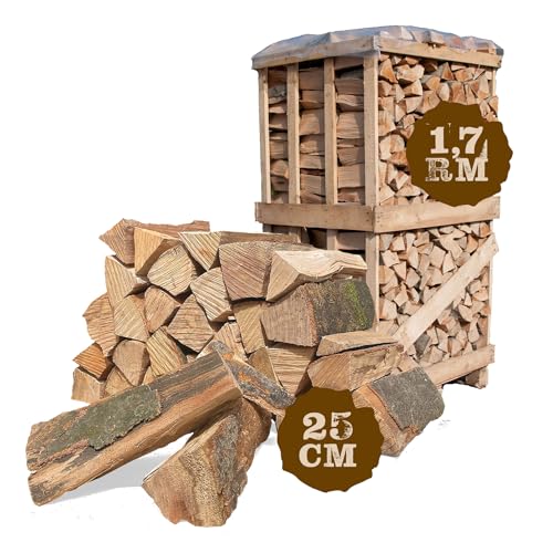 Woodlogger 1,7 RM Brennholz aus Buche I trockenes Kaminholz I ofenfertiges Feuerholz I reines Buchenholz I Holz für Kaminofen, Lagerfeuer, Feuerschalen, Ofen I Grillholz (Holz-Scheitlänge: 25 cm) von WOODLOGGER