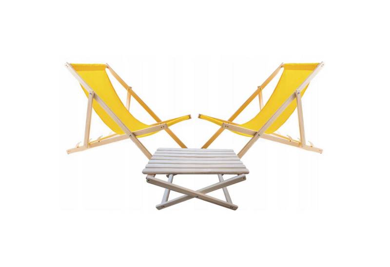 WOODOK Gartenstuhl, Set aus 2 Liegestühlen inkl. Beistelltisch WOODOK Gartenstuhl, Set aus 2 Liegestühlen inkl. Beistelltisch von WOODOK