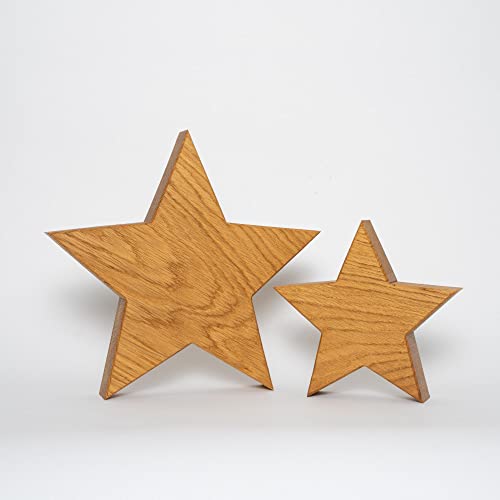 Woods 2er Set Holzstern Eiche - mit Naturöl behandelt | handgefertigt in Bayern I Holzsterne zum hinstellen - Advent & Weihnachtsdeko Holz Dekoration I Holzstern groß 1x 20 cm und 1x 30 cm Woods 2er Set Holzstern Eiche - mit Naturöl behandelt | handgefertigt in Bayern I Holzsterne zum hinstellen - Advent & Weihnachtsdeko Holz Dekoration I Holzstern groß 1x 20 cm und 1x 30 cm von WOODS