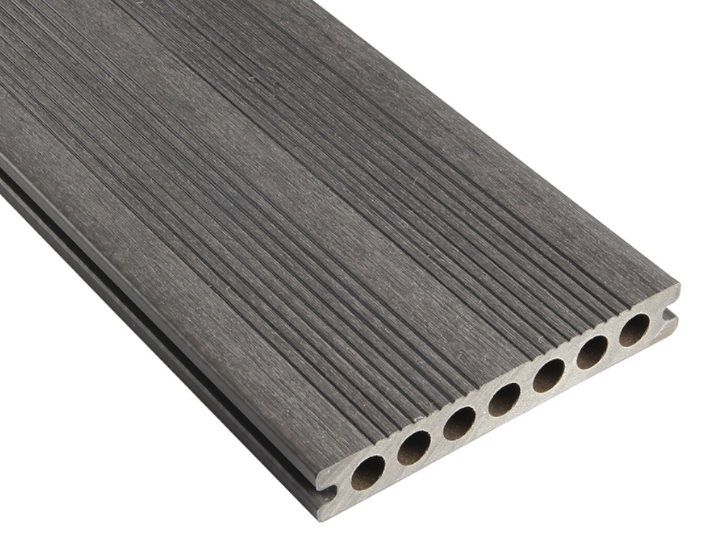 Fiberdeck Terrassendiele WPC Fun Deck Ultrashield Dark Grey - Stärke/Breite 23x145 mm, Länge 3,6 m,glatt/französisches Profil, Rundhohlkammer von Fiberdeck