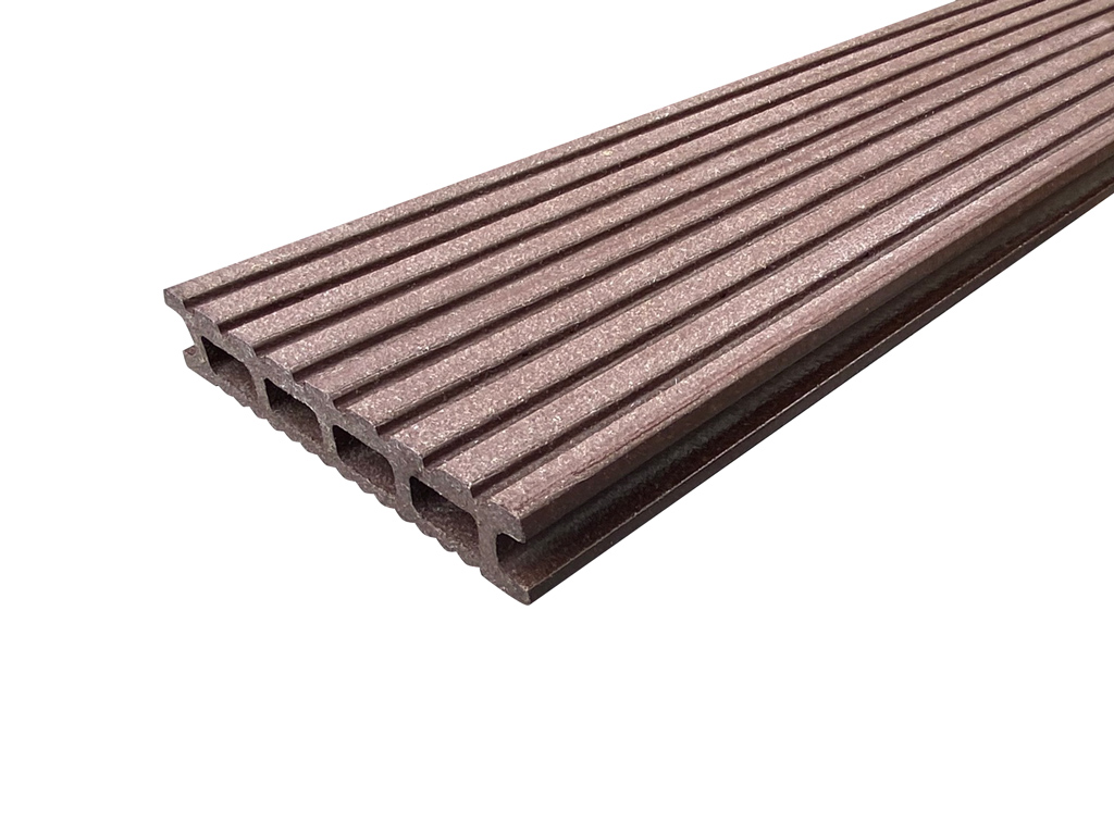 WOODTEX WPC Terrassendiele Timberstar schokoladenbraun - Stärke/Breite 25x145 mm, Länge 3 m, fein geriffelt / grob geriffelt, Hohlkammerprofil von WOODTEX