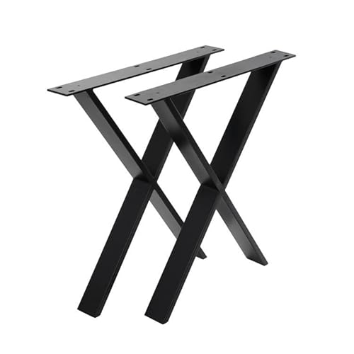 WOODYGIFT Tischkufen Beine Schwarz X-Form Tischbein Metall 71,5x66 cm Design Tisch Gestell für Esstisch Couchtisch Schreibtisch 2 Stück Belastbar bis 250 kg von WOODYGIFT