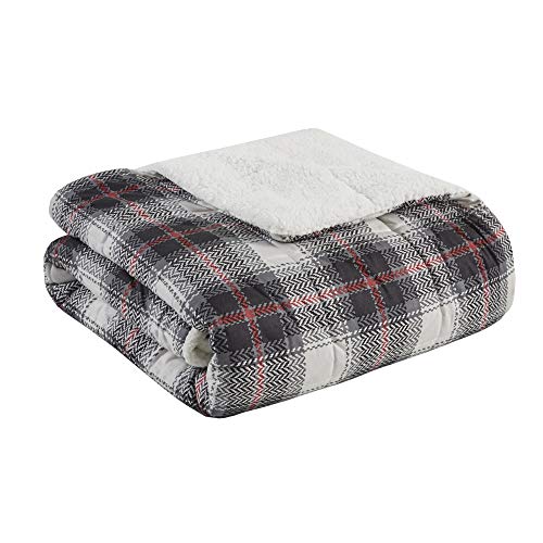 Woolrich Ridley Luxury Softspun Down Alternative Oversized Throw Black 50x70 Plaid Premium Soft Cozy Cozy Spun for Bed, Couch or Sofa von WOOLRICH