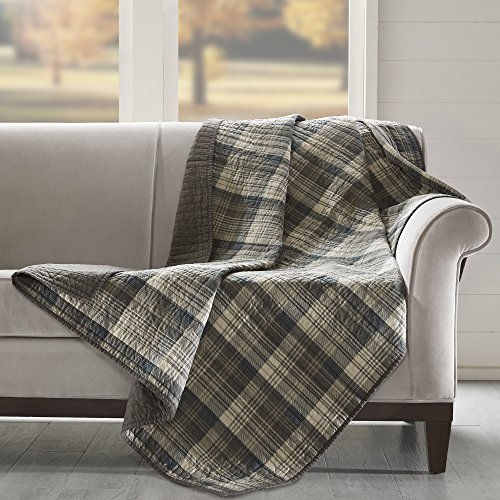 WOOLRICH Luxuriöser gesteppter Überwurf – Cabin Lifestyle, Patchwork mit Elch-Design, für alle Jahreszeiten, leicht und atmungsaktiv, gemütliche Bettüberwürfe für Couch, Sofa, 127 x 177,8 cm (B x L), von WOOLRICH