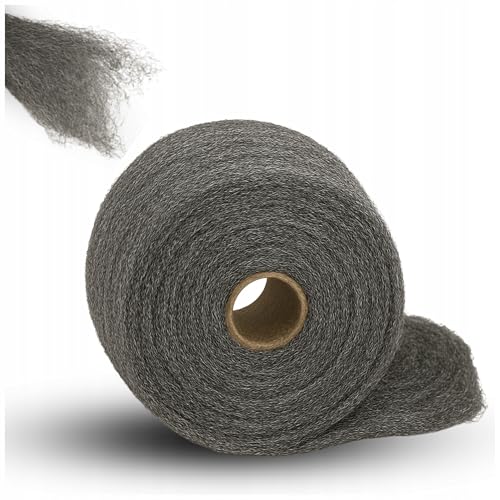 Stahlwolle 250 g Rolle – Stahlschwamm 0+00 zum Reinigen, Polieren & Renovieren von Metall, Holz & Stein – Schleifvlies Polierwolle WOOLTEC von WOOLTEC