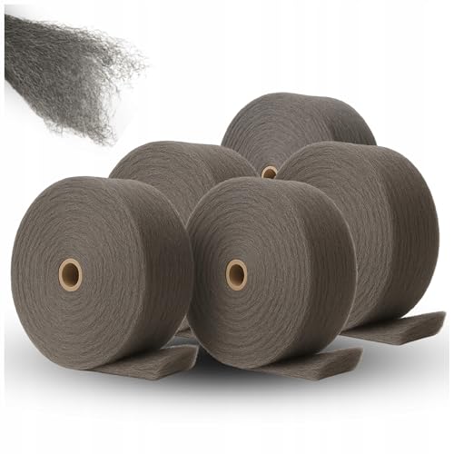 Stahlwolle 5 kg Rolle – Stahlschwamm 0+00 zum Reinigen, Polieren & Renovieren von Metall, Holz & Stein – Schleifvlies Polierwolle WOOLTEC von WOOLTEC