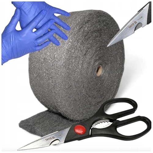 Stahlwolle Rolle 1kg Grad 0+00 Universal – Polierwolle zum Reinigen, Polieren & Renovieren von Metall, Holz & Stein – inkl. Yato Schere & Handschuhe WOOLTEC Stahlwolle Rolle 1kg Grad 0+00 Universal – Polierwolle zum Reinigen, Polieren & Renovieren von Metall, Holz & Stein – inkl. Yato Schere & Handschuhe WOOLTEC von WOOLTEC