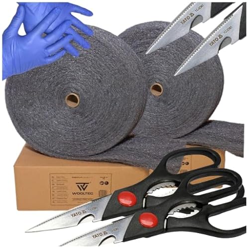 Stahlwolle Rolle 2 kg Grad 0+00 Universal – Polierwolle zum Reinigen, Polieren & Renovieren von Metall, Holz & Stein – inkl. 2 x Yato Schere & 2 x Handschuhe WOOLTEC Stahlwolle Rolle 2 kg Grad 0+00 Universal – Polierwolle zum Reinigen, Polieren & Renovieren von Metall, Holz & Stein – inkl. 2 x Yato Schere & 2 x Handschuhe WOOLTEC von WOOLTEC