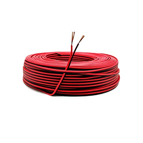 22AWG Elektrischer Draht,0,33mm2 Verzinnter Kupferdraht,2-Adriges PVC-Kabel für LED-Streifenstecker(10 Meter Schwarz+10 Meter Rot)… von WOOLUCK