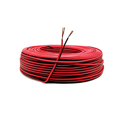 22AWG Elektrischer Draht,0,33mm2 Verzinnter Kupferdraht,2-Adriges PVC-Kabel für LED-Streifenstecker(30 Meter Schwarz+30 Meter Rot)… von WOOLUCK