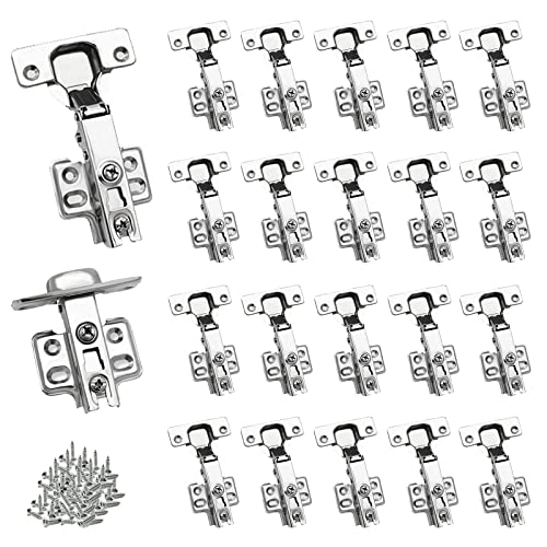 WOOLUCK 20 Stück 110 Grad Eckanschlag 35mm Scharnier mit Softclose, Hydraulisch Scharniere, Integrierter Dämpfung Scharniere für Küchenschrank, Kleiderschrank, Möbel von WOOLUCK