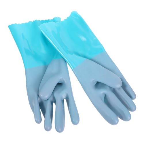 WOONEKY 1 Paar Fischreinigungs Handschuhe mit Antirutsch Griff Robuste Gummihandschuhe für Küche und Teichpflege Schnittfest Bequem Rutschfest und Durchstichsicher für Effizientes von WOONEKY