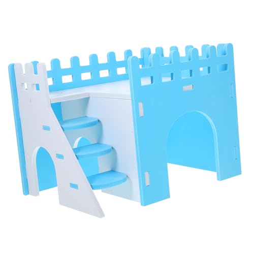 WOONEKY 1 Satz Doppelstöckiges Hamsterversteck Leiter für Meerschweinchen Chinchillas und Andere Kleintiere Sicheres und Langlebiges Versteck für Spiel und Entspannung von WOONEKY