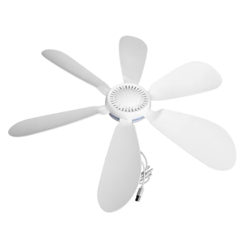 WOONEKY 1 Satz USB Tragbarer Deckenventilator mit Blättern Mini Camping für Zelt Leise und Aufladbar für Outdoor Aktivitäten und Heiße Sommertage von WOONEKY