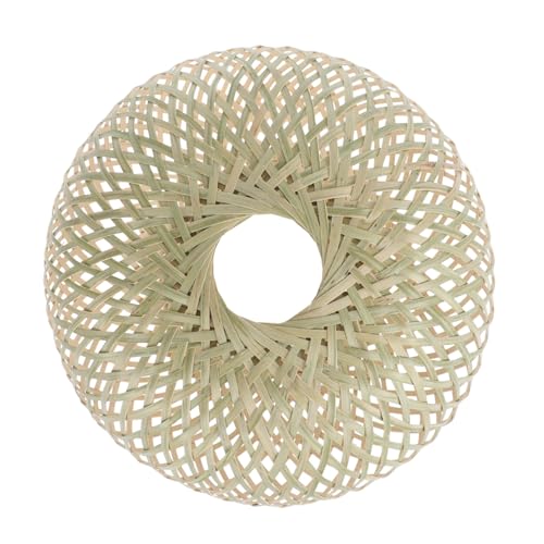 WOONEKY 1 Stück Handgefertigter Lampenschirm Bambusgeflecht Einfache DIY Deckenlampe für Wohnzimmer Schlafzimmer und Esszimmer Rustic Boho Stil Dekoratives Accessoire von WOONEKY