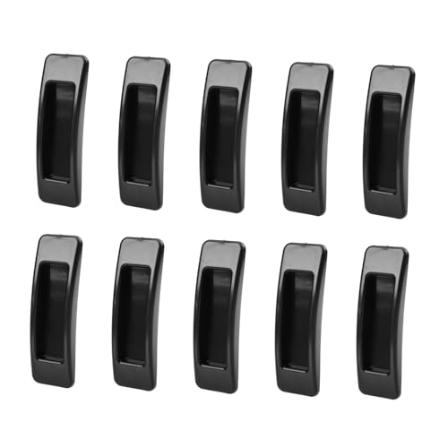WOONEKY 10 Paare Selbstklebende Tür Fenstergriffe mit Rillen design Kein Bohren Starker Kleber Multifunktionale Möbelgriffe für Schränke Glastüren und Schiebetüren Schwarz von WOONEKY
