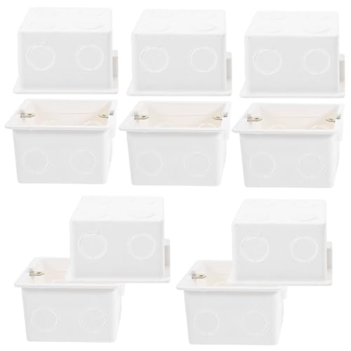 WOONEKY 10 Stück PVC Kunststoff Verteilerdose Unterputz Installationsbox für Kabelverbinder Wandmontage Elektro Anschlussdose für Heim Büro Zufällige Farbe Zufällige Farbe von WOONEKY