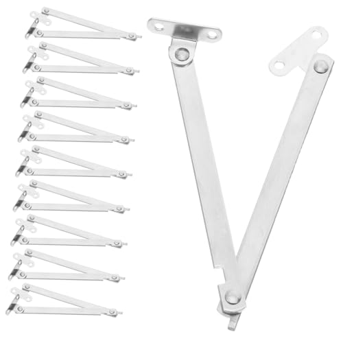 WOONEKY 10 Stück Teiliges Klappscharnier aus Verstellbare Möbelstütze mit Langem Arm Faltbare Schrankstütze für Holzboxen und Vitrinen Stabile Ausführung für Flexible Positionierung und WOONEKY 10 Stück Teiliges Klappscharnier aus Verstellbare Möbelstütze mit Langem Arm Faltbare Schrankstütze für Holzboxen und Vitrinen Stabile Ausführung für Flexible Positionierung und von WOONEKY
