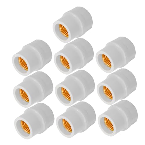 WOONEKY 10 Stück Teiliges Lampenfassungen Kunststoff Lampensockel mit Dickem Gewinde Hängende LED Lampenfassung Vielseitig für Deckenbeleuchtung Büro und Zuhause Einfache Montage von WOONEKY