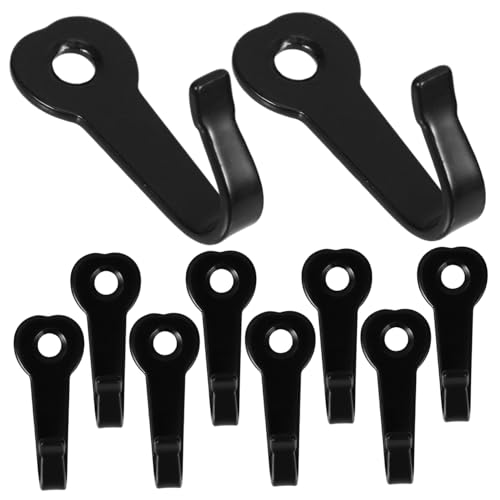 WOONEKY 10 Stück Teiliges Metall Wandhaken mit Mattschwarzer Oberfläche Heavy Duty Aufbewahrungshaken für Küche Bad Wohnzimmer Inklusive Schrauben Vielseitig für Taschen Mäntel Handtücher von WOONEKY