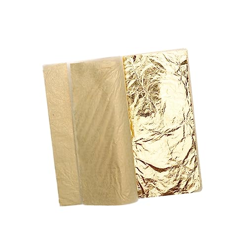 WOONEKY 100 Blatt Imitation Blattgold Metallic Goldfolie für Kunsthandwerk Dekoration Möbel Vergoldung DIY Basteln Glänzend und Glatt WOONEKY 100 Blatt Imitation Blattgold Metallic Goldfolie für Kunsthandwerk Dekoration Möbel Vergoldung DIY Basteln Glänzend und Glatt von WOONEKY