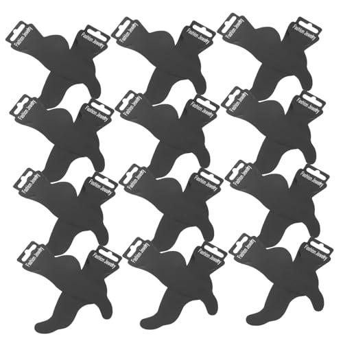 WOONEKY 100 Stück Fußförmige Schmuckkarten für Fußkettchen Schwarze Papieranhänger Blanko Karton Schmuckhalter für DIY Geschäft und Produktfotografie von WOONEKY