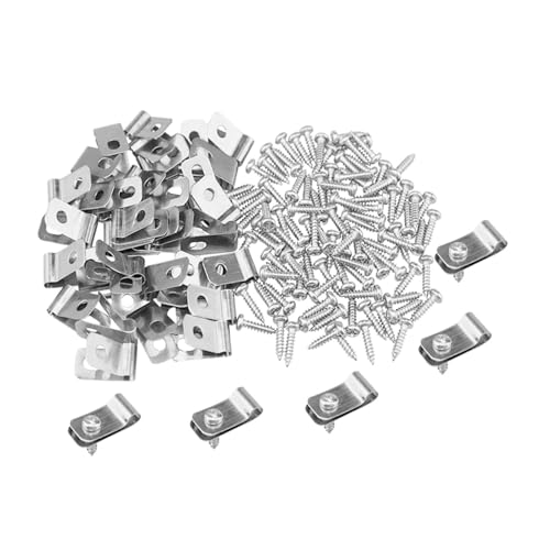 WOONEKY 100 Stück Teiliges Drahtzaun Clips aus Aluminium mit Schrauben Robuste Befestigungsklemmen für Metall und Tiergehege Vielseitig Einsetzbar für Garten und Nutztiere Einfach zu von WOONEKY