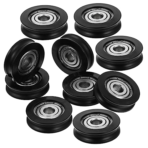 WOONEKY 10er-pack Nylon-rollenlager für Schranktüren mit U-nut Hochwertige Türrolle Einfache Installation von WOONEKY