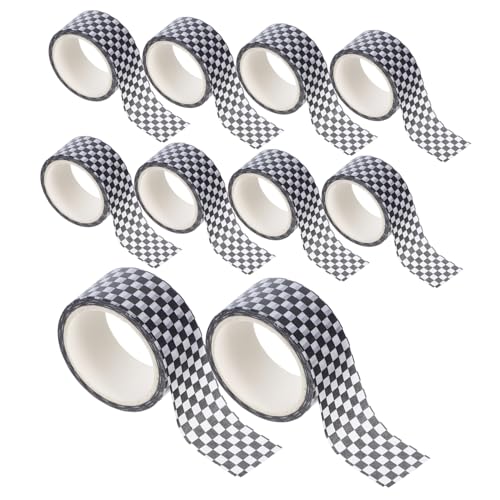 WOONEKY 12 Rollen Japanisches Washi Tape Set Kariertes Design Schreibbar Dünn für Journaling Scrapbooking DIY Basteln und Planer Organisation Alltag von WOONEKY