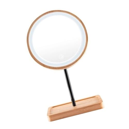 WOONEKY Hochauflösender Schminkspiegel Mit Lichtspiegel Mit Aufbewahrung Schreibtisch-kosmetikspiegel Tisch-schönheitsspiegel Vorhanden von WOONEKY