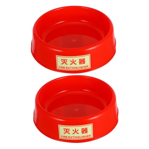 WOONEKY 2 STÜCK Feuerlöscher Sockel aus Hitzebeständigem Kunststoff Fluoreszierende Sicherheitsbasis mit Nachleuchtfunktion Halterung für Feuerlöscher Kompakt und Robust für Haus Küche von WOONEKY