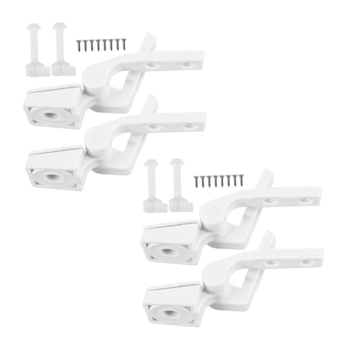 WOONEKY 2 Sätze Weißes Toilettensitz-Scharnierset mit Schrauben und Stiften Stabiler Kunststoff Einfache Montage Ersatz für WC-Deckel für Toilettensitz-Reparatur von WOONEKY