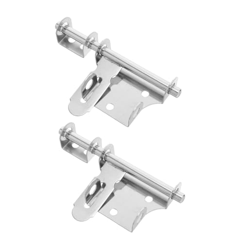 WOONEKY 2 Stück Edelstahl Türschloss Anti diebstahl Schiebebolzen Riegel Geräuschloser Mechanismus Robuster Türriegel für Innenräume Schlafzimmer Badezimmer von WOONEKY