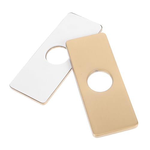WOONEKY 2 Stück Faucet Mounting Plate aus Edelstahl Rechteckige Abdeckung für Waschbeckenloch Gebürstetes Gold Dekorative Basis für Küchen Badezimmerarmaturen Einfache Montage Unschöne WOONEKY 2 Stück Faucet Mounting Plate aus Edelstahl Rechteckige Abdeckung für Waschbeckenloch Gebürstetes Gold Dekorative Basis für Küchen Badezimmerarmaturen Einfache Montage Unschöne von WOONEKY