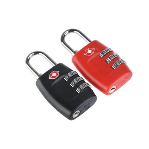 WOONEKY 2 Stück Gepäckschloss Zahlenschloss für Koffer Tsa Genehmigt Langlebiges Zinklegierungsschloss mit Verstellbarem Passwort in Rot und Schwarz WOONEKY 2 Stück Gepäckschloss Zahlenschloss für Koffer Tsa Genehmigt Langlebiges Zinklegierungsschloss mit Verstellbarem Passwort in Rot und Schwarz von WOONEKY