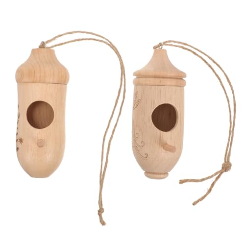 WOONEKY 2 Stück Hängendes Vogelhaus aus Holz Wetterfeste Mini Nistkästen für Garten Dekoratives Vogel Nest Multifunktional als Futterstelle für Gartendekoration und Vogelbeobachtung von WOONEKY