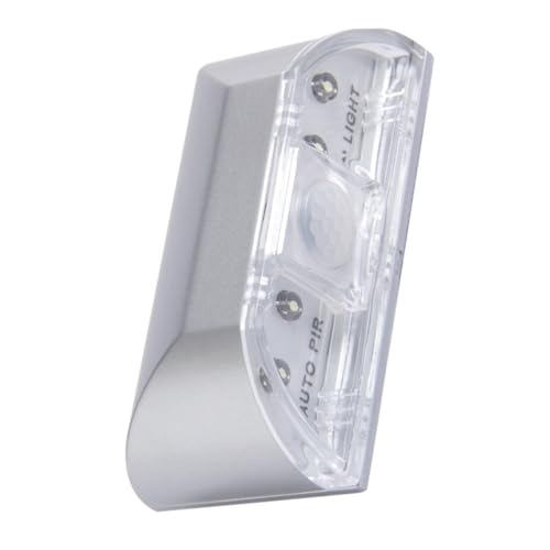 WOONEKY 2 Stück LED Türschloss Sensorlicht Silber Infrarot Bewegungsmelder Nachtlicht Kleine Wandleuchte Pir Sensor Automatisch Licht für Schlafzimmer Flur Treppe Babyzimmer von WOONEKY