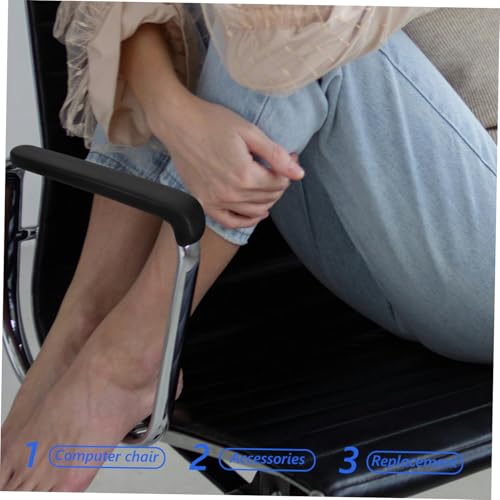 WOONEKY 2 Stück PU Kunststoff Armlehnen Polster Bürostuhl Armlehnen Ersatz Langlebig Formstabil Einfache Anbringung Klassische Farbe Ergonomischer Schutz für Büro und Gaming Stühle von WOONEKY