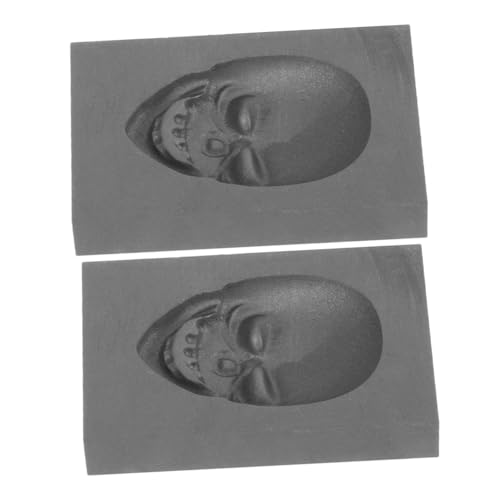 WOONEKY 2 Stück Schädel Graphit Gussform Hochtemperaturbeständig Leichtes Entformen Metallgießform Für Silber Kupfer Schmuckherstellung Und Künstlerische Dekorationen von WOONEKY