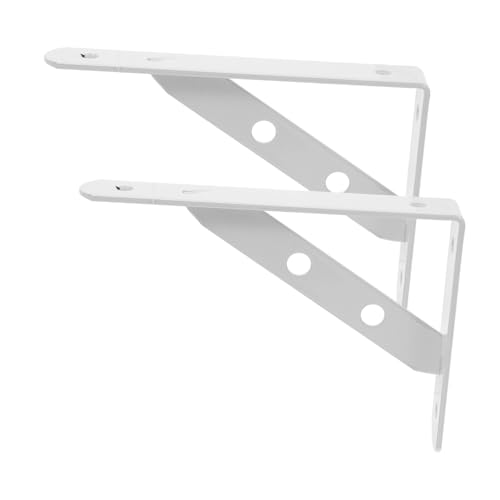 WOONEKY 2 Stück Schwerlast Wandregalhalterung Dreieckige Metall Winkelträger Rostfrei Robuste Wandbefestigung für Holzregale Wohnzimmer Büro Hängeregale mit Schrauben zur Wandmontage von WOONEKY