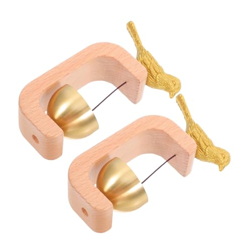 WOONEKY 2 Stück Shopkeepers Türglocke aus Messing und Holz Magnetische Eingangsglocke mit Klarem Klang Türgong für Geschäftseingang Laden Büro Restaurant Dekorative Türklingel von WOONEKY