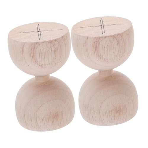 WOONEKY 2 Stück Teiliges Holzpfostenkappen mit Europäischem Sanduhr Design Runde Geschnitzte Säulenkappen für Treppenpfosten und Zaun Dekorative Holzsäulenverkleidung für Haus und Villa von WOONEKY