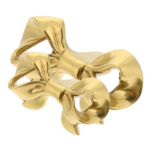 WOONEKY 2 Stück Teiliges Messing Möbelgriff Bowknot Form Dekorativer Schrankknauf für Küche Schlafzimmer Kommode Schublade Vielseitig Einsetzbar Einfache Montage von WOONEKY