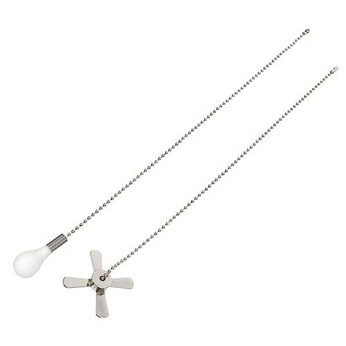 WOONEKY 2 Stück Teiliges Set Deckenventilator Zugketten für Deckenleuchten Langlebige Verlängerungskette mit Vintage Design zur Einfachen Identifizierung von Licht und für Hohe Decken und von WOONEKY