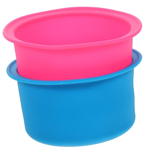 WOONEKY 2 Stück Teiliges Silikon Wachsschmelzgefäß Hitzebeständig Antihaftend Wax Heater Zubehör Kompakt Leicht Tragbar für Wachsmaschine Haarentfernung Waxing Bowl Container von WOONEKY