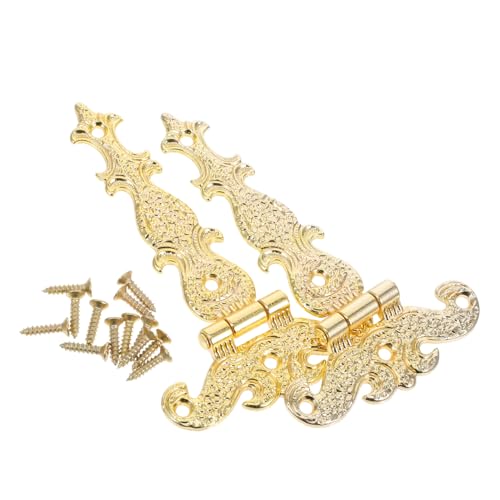 WOONEKY 2 Stück Vintage Hinge Antike Zinklegierung Scharniere für Kleine Holzkisten Schmuckkästen Türen und Möbel Design Gold für DIY Projekte WOONEKY 2 Stück Vintage Hinge Antike Zinklegierung Scharniere für Kleine Holzkisten Schmuckkästen Türen und Möbel Design Gold für DIY Projekte von WOONEKY