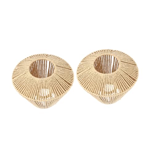WOONEKY 2 Stück Vintage Lampenschirme aus Gewebtem Rattan Boho Pendelleuchten Abdeckungen Dekorative Leuchten für Restaurants Teestuben Hotpot Gemütliche Beleuchtung Minimalistisches WOONEKY 2 Stück Vintage Lampenschirme aus Gewebtem Rattan Boho Pendelleuchten Abdeckungen Dekorative Leuchten für Restaurants Teestuben Hotpot Gemütliche Beleuchtung Minimalistisches von WOONEKY