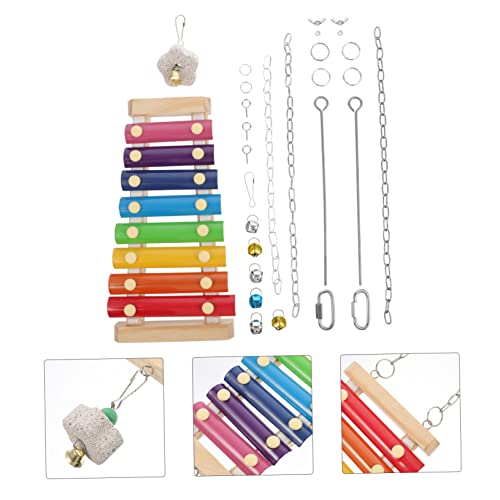 WOONEKY 2 Stück Vogelspielzeug Papageien Kauspielzeug aus Robustem Material mit Teiligem Futterspieß zum Aufhängen im Vogelkäfig Geeignet für Obst und Gemüse Fördert Beschäftigung und von WOONEKY